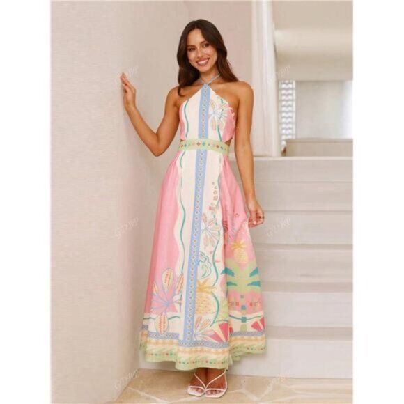 Ladies' Dress, Neck Hanging Sexy Lace Up Backless, Elegant, Summer - Picture 1 of 4